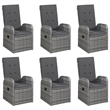 vidaXL Solid Acacia Wood Medium Removable Covers Garden Dining Set in Gray