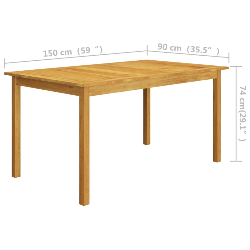 vidaXL Solid Acacia Wood Medium Removable Covers Garden Dining Set in Gray