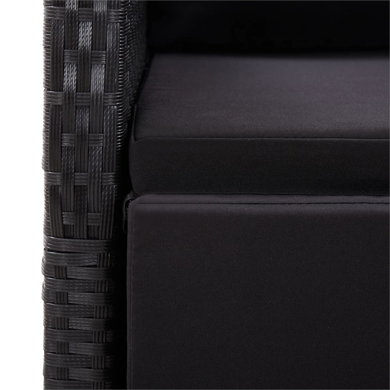 vidaXL Dining Set in Black/Natural Wood
