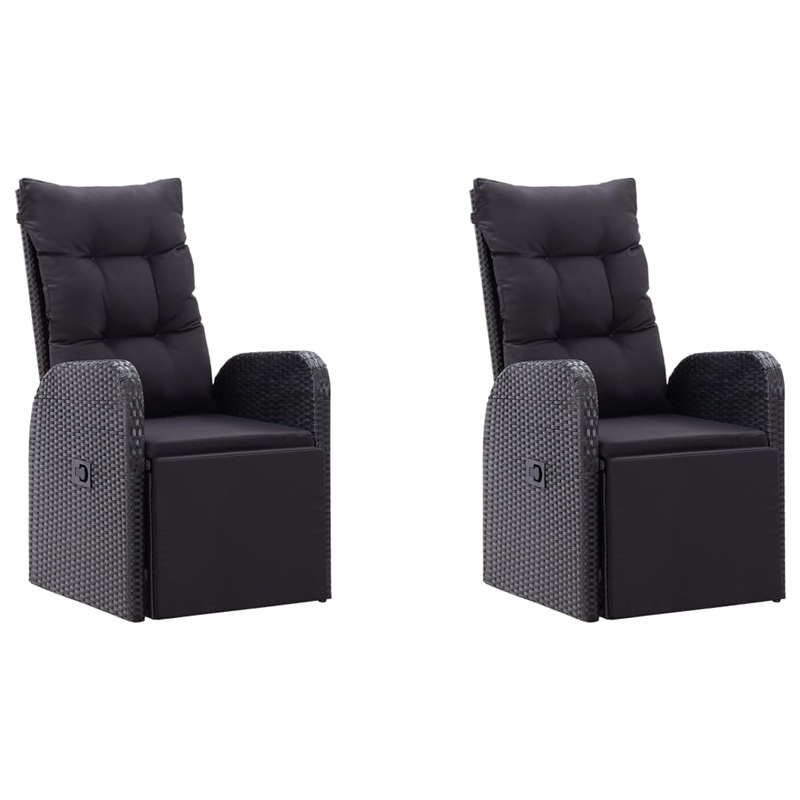 vidaXL Dining Set in Black/Natural Wood