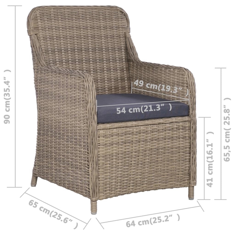 vidaXL Dining Set in Brown and Dark Gray