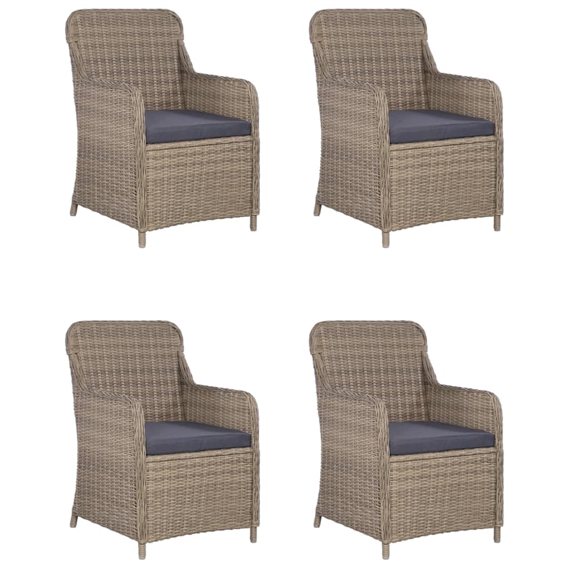 vidaXL Dining Set in Brown and Dark Gray