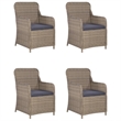 vidaXL Dining Set in Brown and Dark Gray