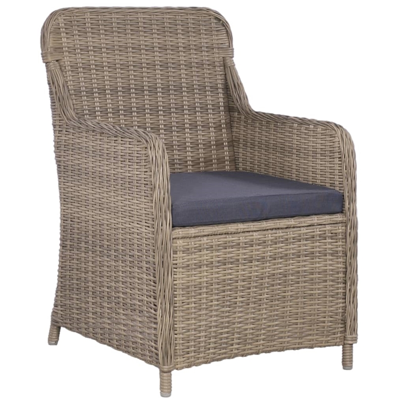 vidaXL Dining Set in Brown and Dark Gray