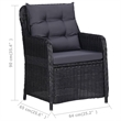 vidaXL Solid Acacia Wood 5 Piece Set Dining Set in Black