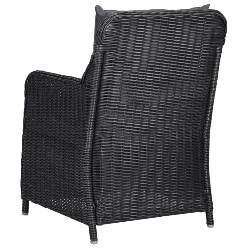vidaXL Solid Acacia Wood 5 Piece Set Dining Set in Black