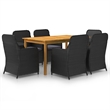 vidaXL Dining Set in Black/Dark Gray