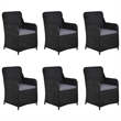 vidaXL Dining Set in Black/Dark Gray