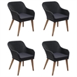 vidaXL Dining Set in Black and Dark Gray