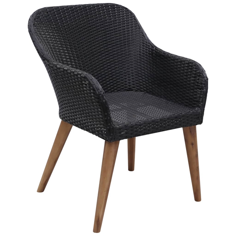 vidaXL Dining Set in Black and Dark Gray
