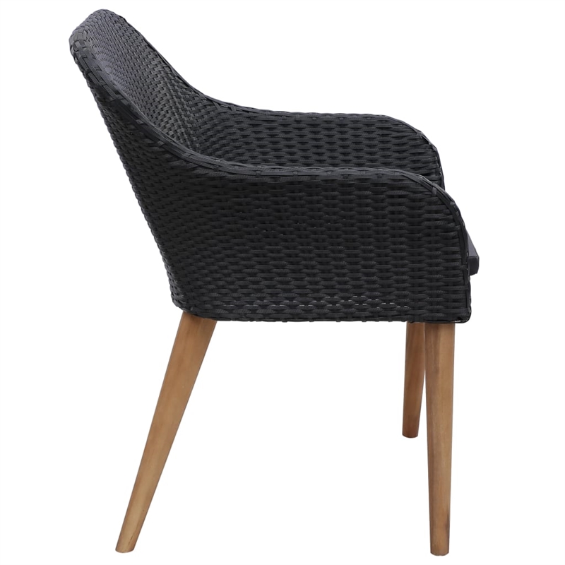 vidaXL Dining Set in Black and Dark Gray