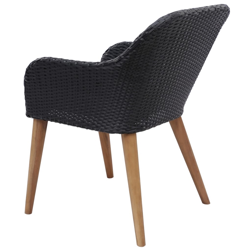 vidaXL Dining Set in Black and Dark Gray