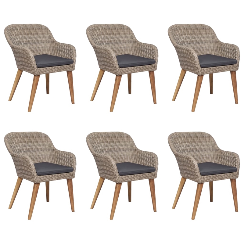 vidaXL Solid Acacia Wood Standard Dining Set in Brown