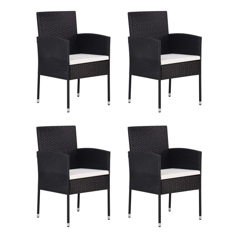 vidaXL Garden Dining Set in Black/Cream White