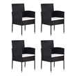 vidaXL Garden Dining Set in Black/Cream White