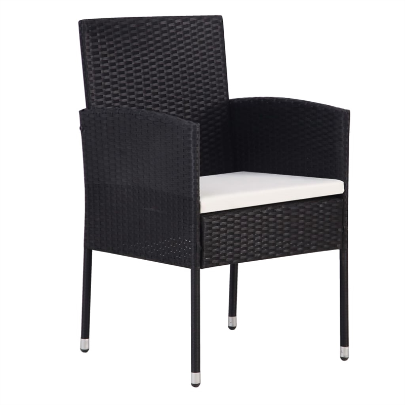 vidaXL Garden Dining Set in Black/Cream White