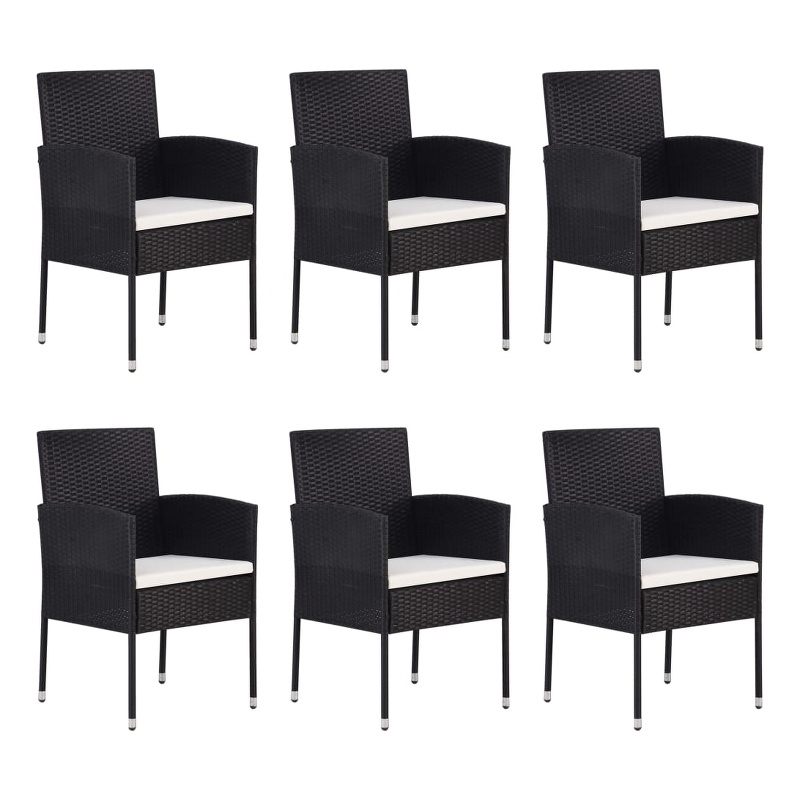 vidaXL Garden Dining Set in Black/Cream White