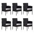 vidaXL Garden Dining Set in Black/Cream White