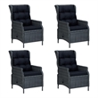 vidaXL Solid Acacia Wood Medium Removable Covers Dining Set in Dark Gray