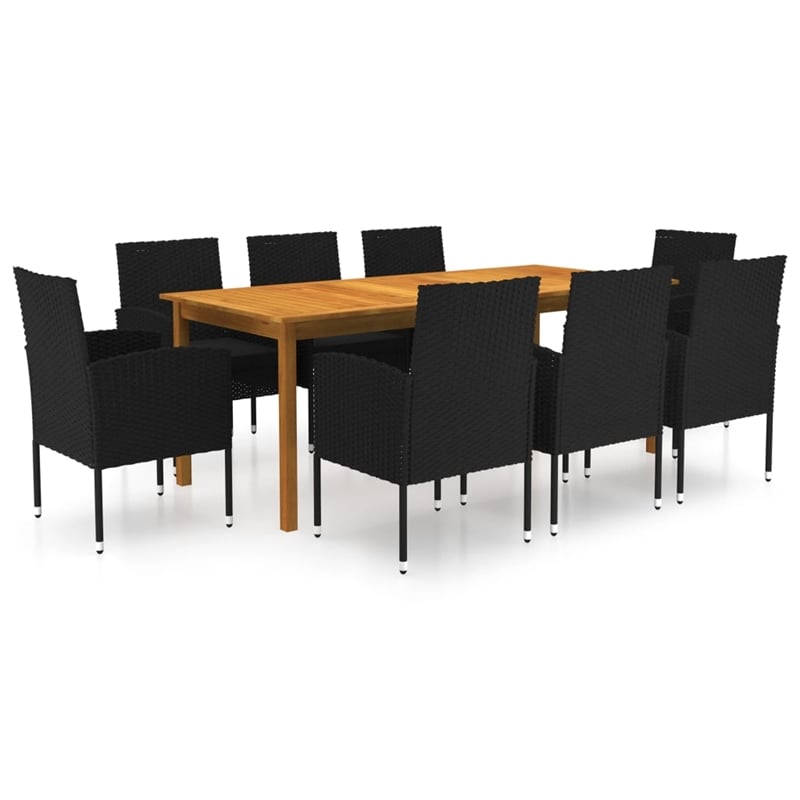 vidaXL Dining Set in Black