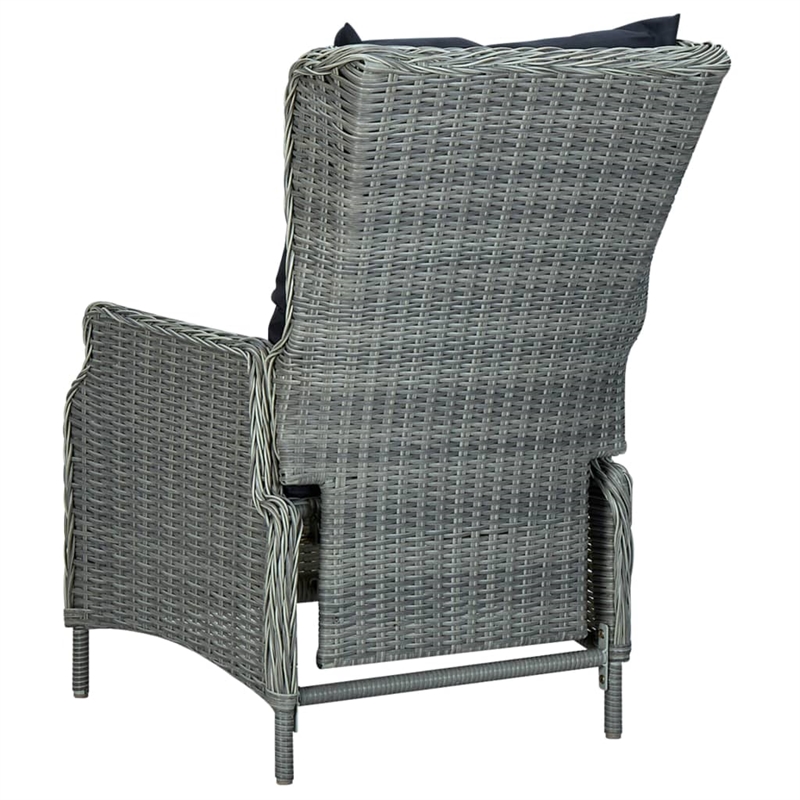 vidaXL Dining Set in Light Gray/Black Cushions