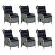 vidaXL Dining Set in Light Gray/Black Cushions
