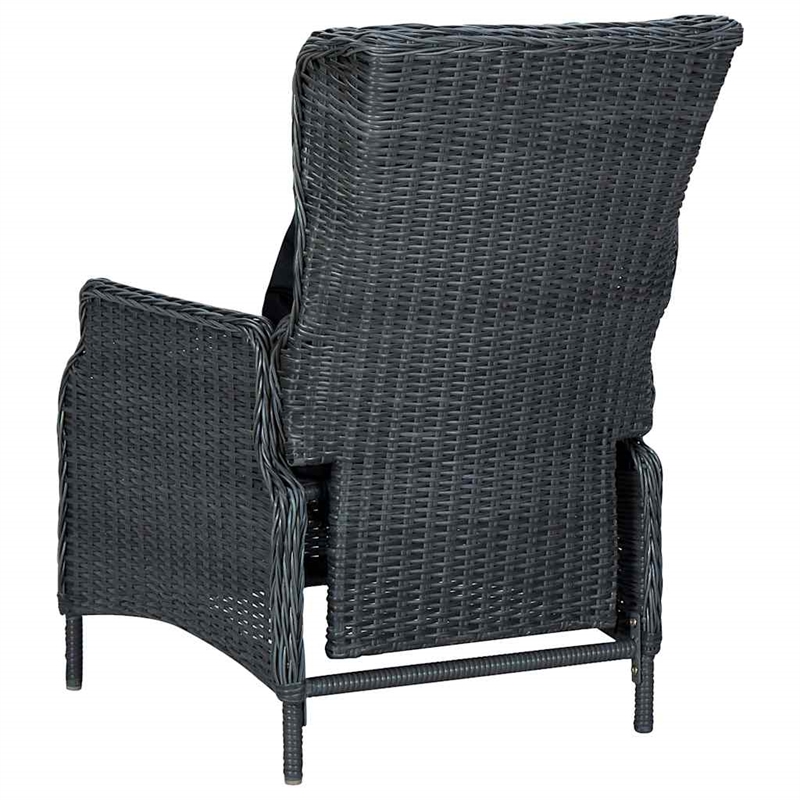 vidaXL Solid Acacia Wood Large Adjustable Armrests Dining Set in Dark Gray
