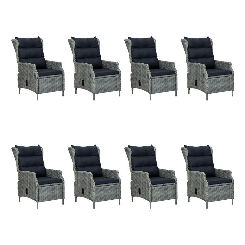 vidaXL Solid Acacia Wood Medium Dining Set in Light Gray/Black