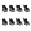 vidaXL Solid Acacia Wood Medium Dining Set in Light Gray/Black
