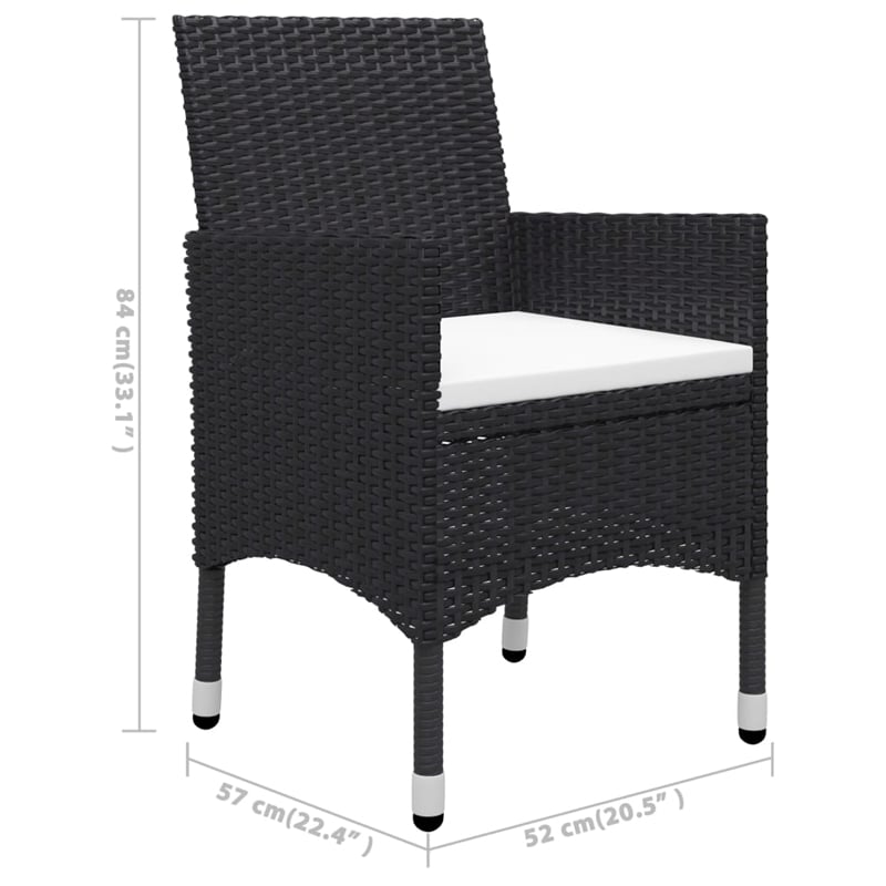 vidaXL Solid Acacia Wood Medium Durable Garden Dining Set in Black