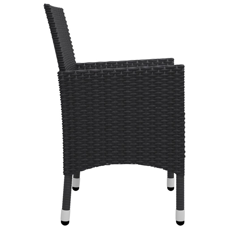 vidaXL Solid Acacia Wood Medium Durable Garden Dining Set in Black