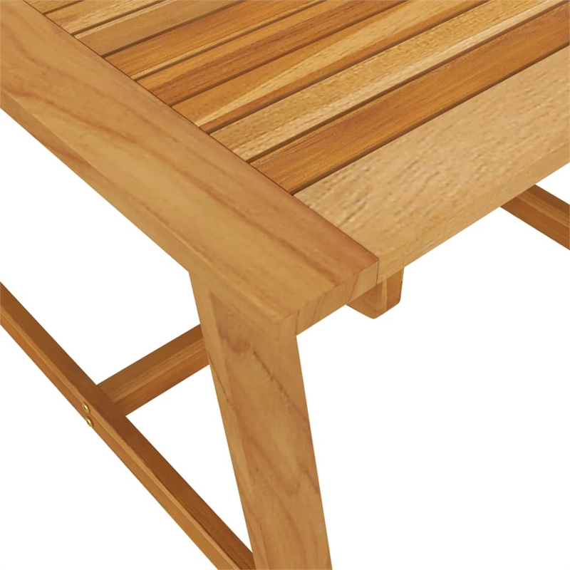 vidaXL Solid Acacia Wood Dining Set in Beige and Cream White