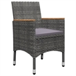 vidaXL Solid Acacia Wood 3 Piece Set Durable Dining Set in Gray