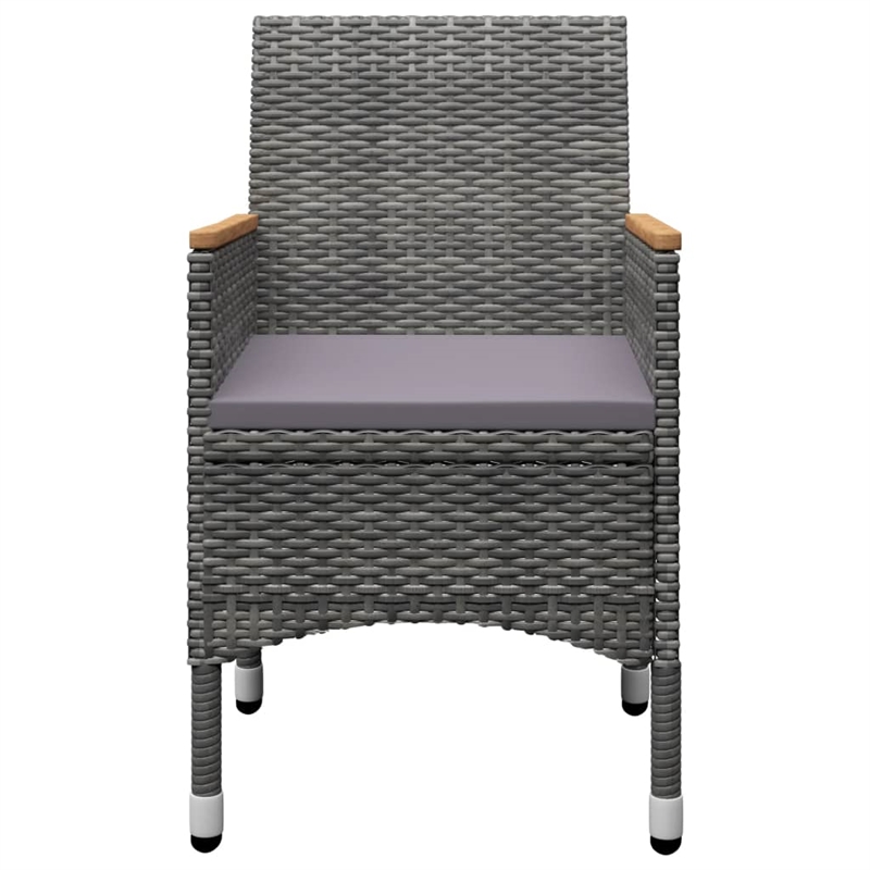 vidaXL Solid Acacia Wood 3 Piece Set Durable Dining Set in Gray