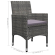 vidaXL Solid Acacia Wood 3 Piece Set Durable Dining Set in Gray