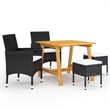 vidaXL Dining Set in Black/Cream White