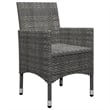 vidaXL Solid Acacia Wood & Powder-Coated Steel Dining Set in Gray