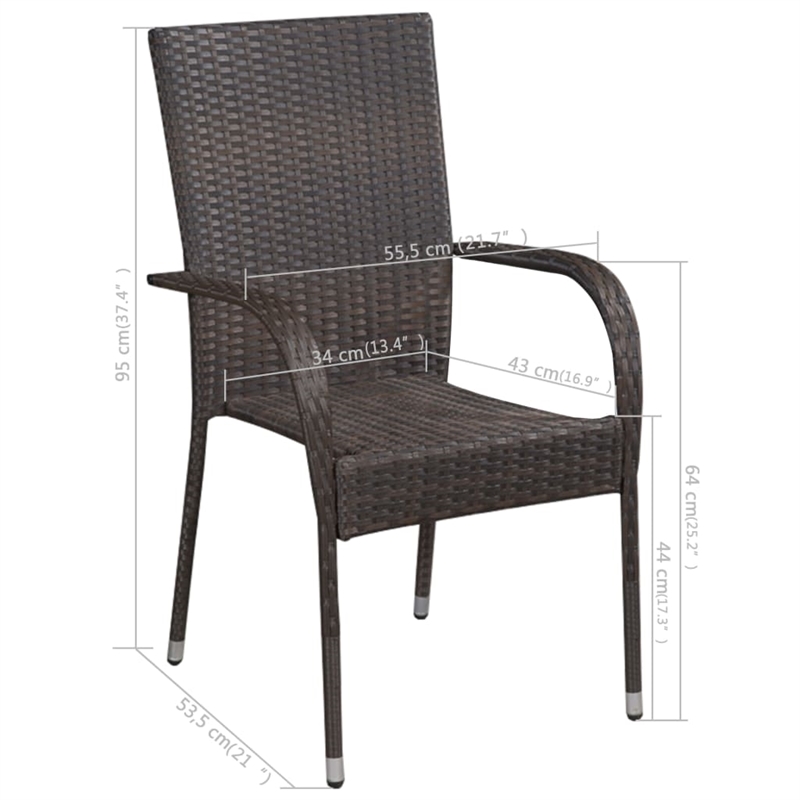 vidaXL Solid Acacia Wood Standard Lightweight Dining Set in Brown