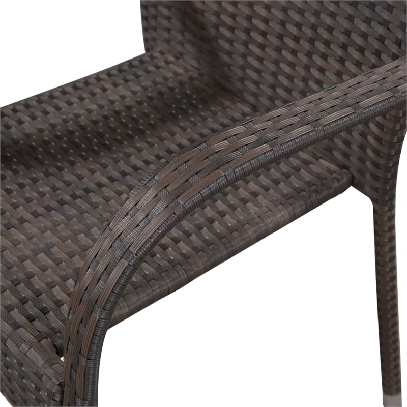 vidaXL Solid Acacia Wood Standard Lightweight Dining Set in Brown
