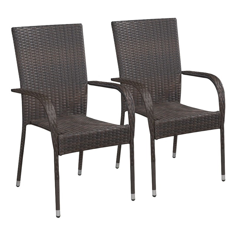 vidaXL Solid Acacia Wood Standard Lightweight Dining Set in Brown
