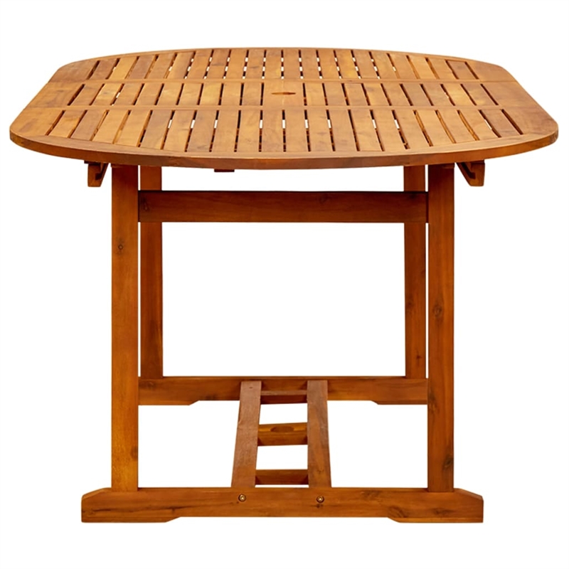 vidaXL Solid Acacia Wood/PE Rattan 7-Piece Set Dining Set in Black