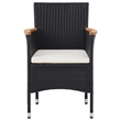 vidaXL Solid Acacia Wood/PE Rattan 7-Piece Set Dining Set in Black