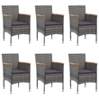 vidaXL Solid Acacia Wood Medium Expandable Dining Set in Gray