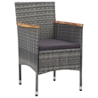 vidaXL Solid Acacia Wood Medium Expandable Dining Set in Gray