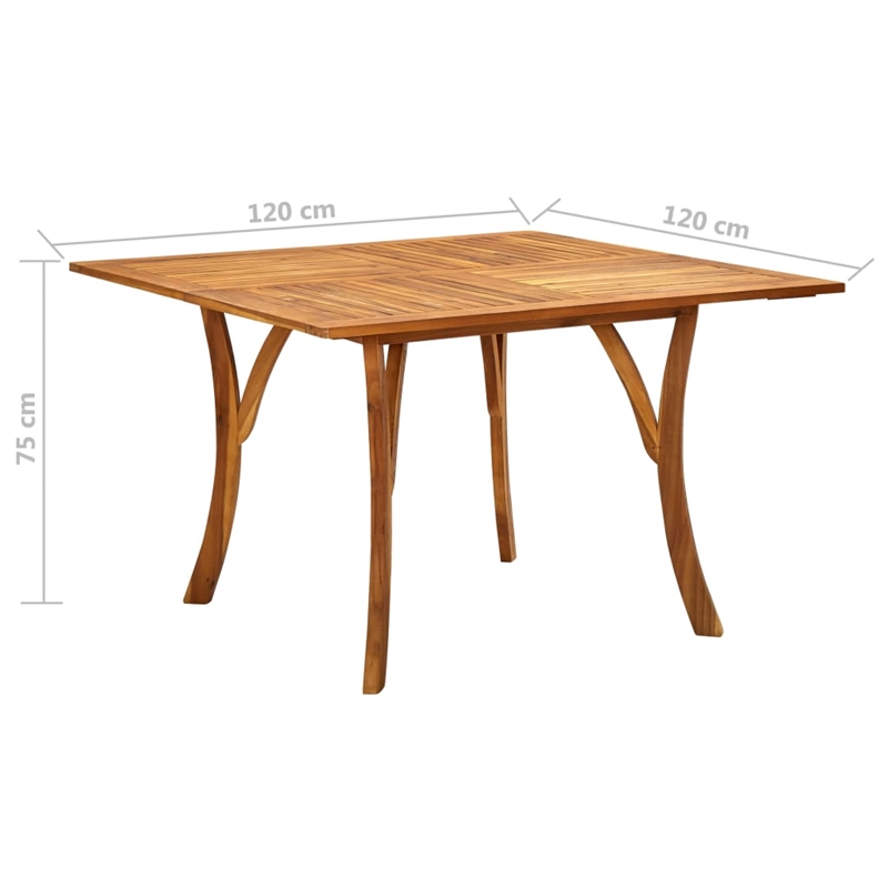 vidaXL Solid Acacia Wood Medium Outdoor Dining Set in Beige