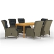 vidaXL Solid Acacia Wood Medium Outdoor Dining Set in Brown