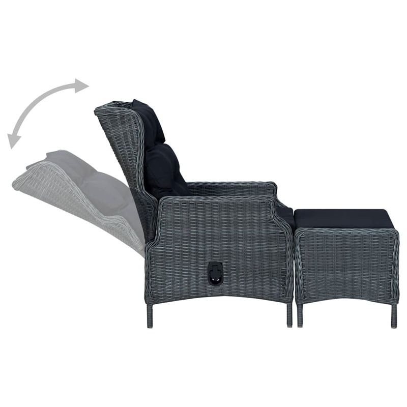 vidaXL Dining Set in Dark Gray/Black/Natural Wood