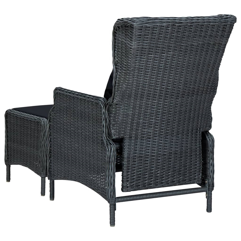 vidaXL Dining Set in Dark Gray/Black/Natural Wood