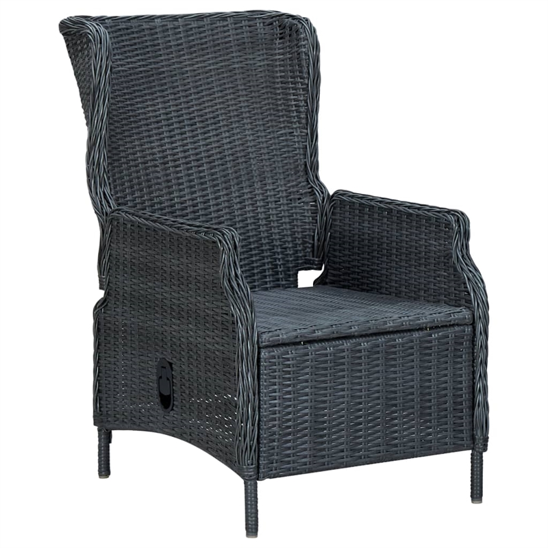 vidaXL Dining Set in Dark Gray/Black/Natural Wood