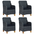 vidaXL Solid Acacia Wood Medium Dining Set in Dark Gray